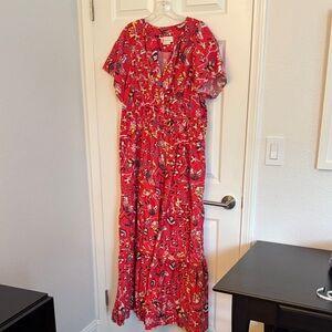 Red Floral Maxi Dress